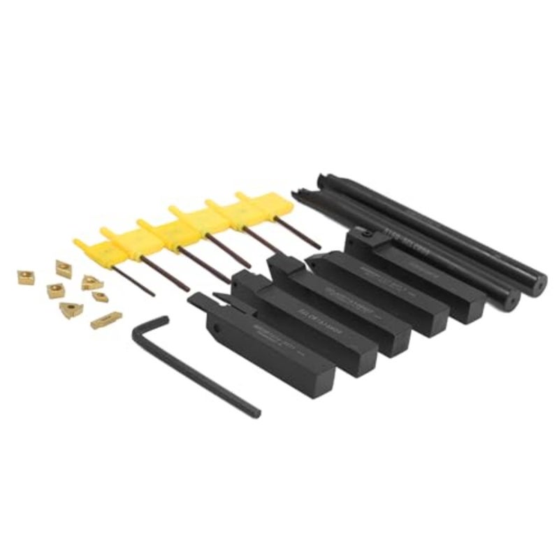 Metal Lathe Tool Steel Alloy 7pcs Small Carbide Insert Holder and Light with 7 Different Angles High Holding Ideal for Precise Cutting - Image 2