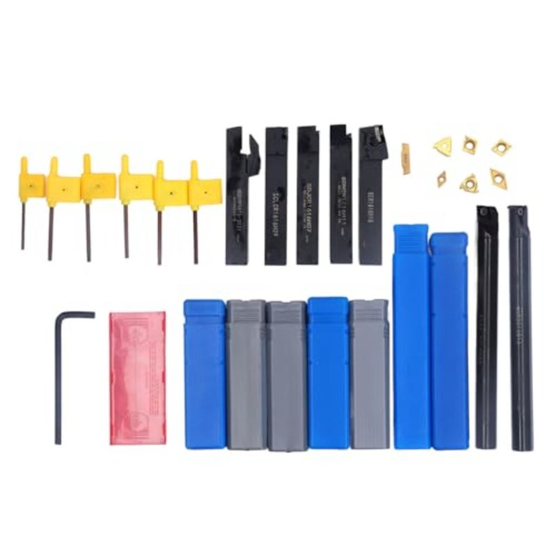 Metal Lathe Tool Steel Alloy 7pcs Small Carbide Insert Holder and Light with 7 Different Angles High Holding Ideal for Precise Cutting - Image 4