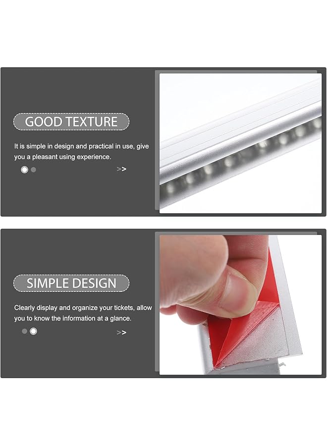 إيروريكس حامل تذاكر منزلق من الألومنيوم حامل تذاكر مطعم حامل تذاكر طلبات الفواتير حامل تذاكر ضيوف تجاريين إكسسوارات فضية - Image 3