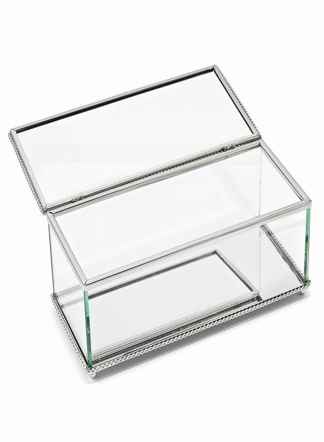 1home Rectangular Hinged Box, Glass 8" - Image 2