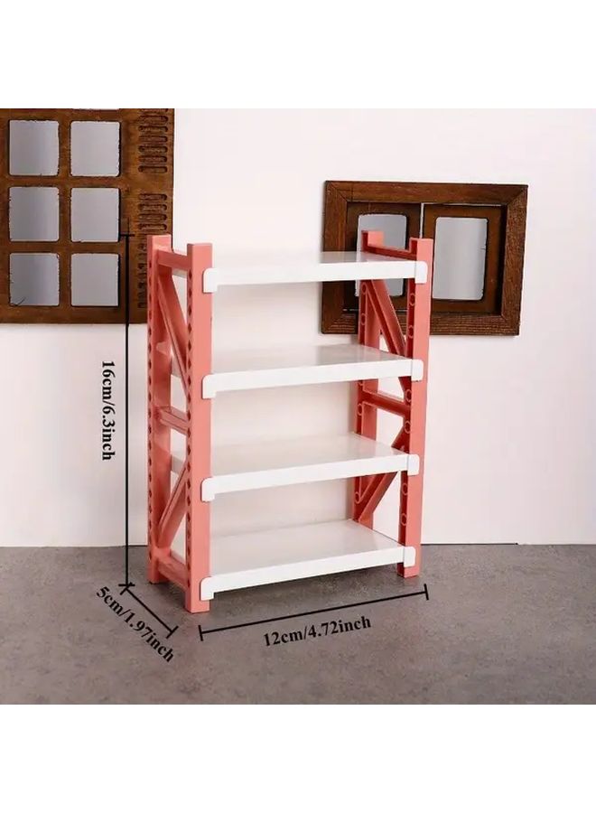 Adjustable Orange 4 Tier Storage Shelf With 6 Compartments 2 Drawers 2 Shelves - Image 2