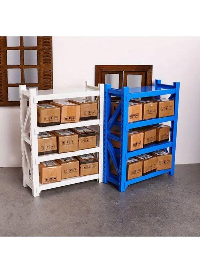 Adjustable Orange 4 Tier Storage Shelf With 6 Compartments 2 Drawers 2 Shelves - Image 1