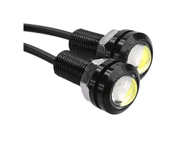 AUTO MT 2 قطعة ضوء عين النسر الأحمر 18 مم مصابيح LED عين النسر 9 واط مصابيح تشغيل نهارية إشارة وقوف السيارات للسيارات لموتوسيكل 2 قطعة ضوء عين النسر العالمي LED - Image 2