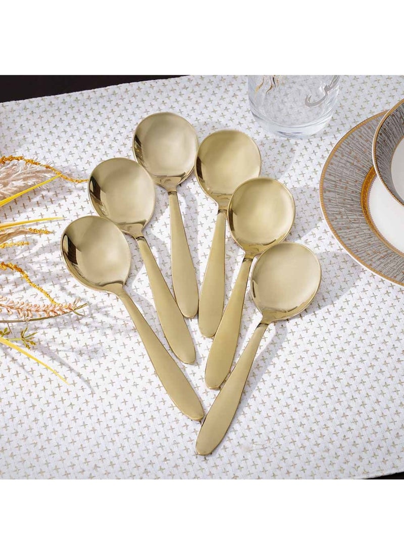 DANUBE HOME Pvd Lotus 6-Piece Soup Spoon Gold 18 X 4.4CM  - Image 2