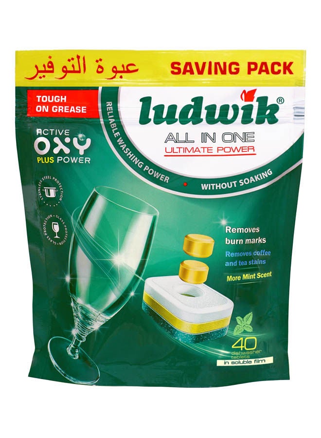 سعر ومواصفات ludwik All In One Dishwasher Tablets Mint 40 Pcs (ZF3BA6CCC974CE6B1503DZ) على Noon EG