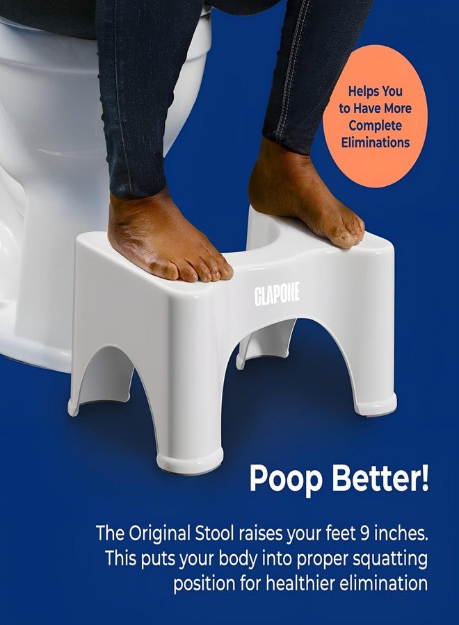 CLAPONE كرسي مرحاض كلابون للحمام/الحمام/كرسي للبالغين/كرسي بلاستيكي متدرج/مرحاض غربي مضاد للإمساك/مرحاض/مسند قدم مانع للانزلاق/مشط/مسند ساق/درجات غربية/مسند قدم (أبيض، قطعتان) - Image 5