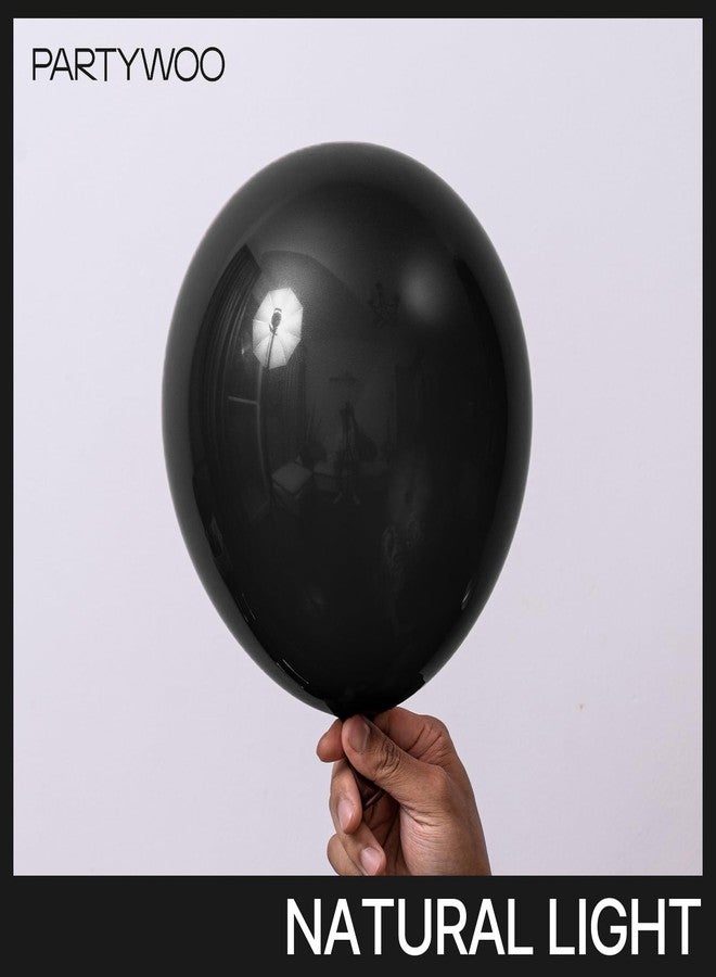 PartyWoo Black Balloons 152 pcs Different Sizes Pack of 18 12 10 5 Inch Matte Black Latex Balloon Arch Kit Garland for Graduation Halloween New Year Anniversary Birthday Party Decorations Black-Y18 - Image 2