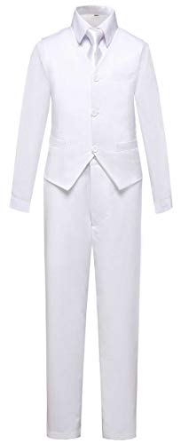 Addneo White Suit for Boys Toddler Communion Suits Kids Formal Dress Tuxedo Children's Slim Fit Suits Size 12 - Image 2