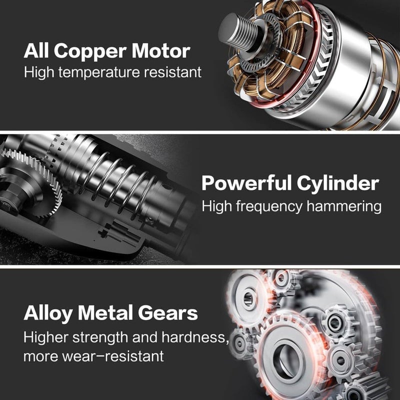 ECVV Rotary Hammer 20V Cordless Brushless Hammer Drill Kit Includes 1 X 4Ah Battery With Sds-Plus Chuck, 4 Modes, Safety Clutch, 360°Rotating Auxiliary Handle For Concrete, Metal & Wood Drilling - Image 4