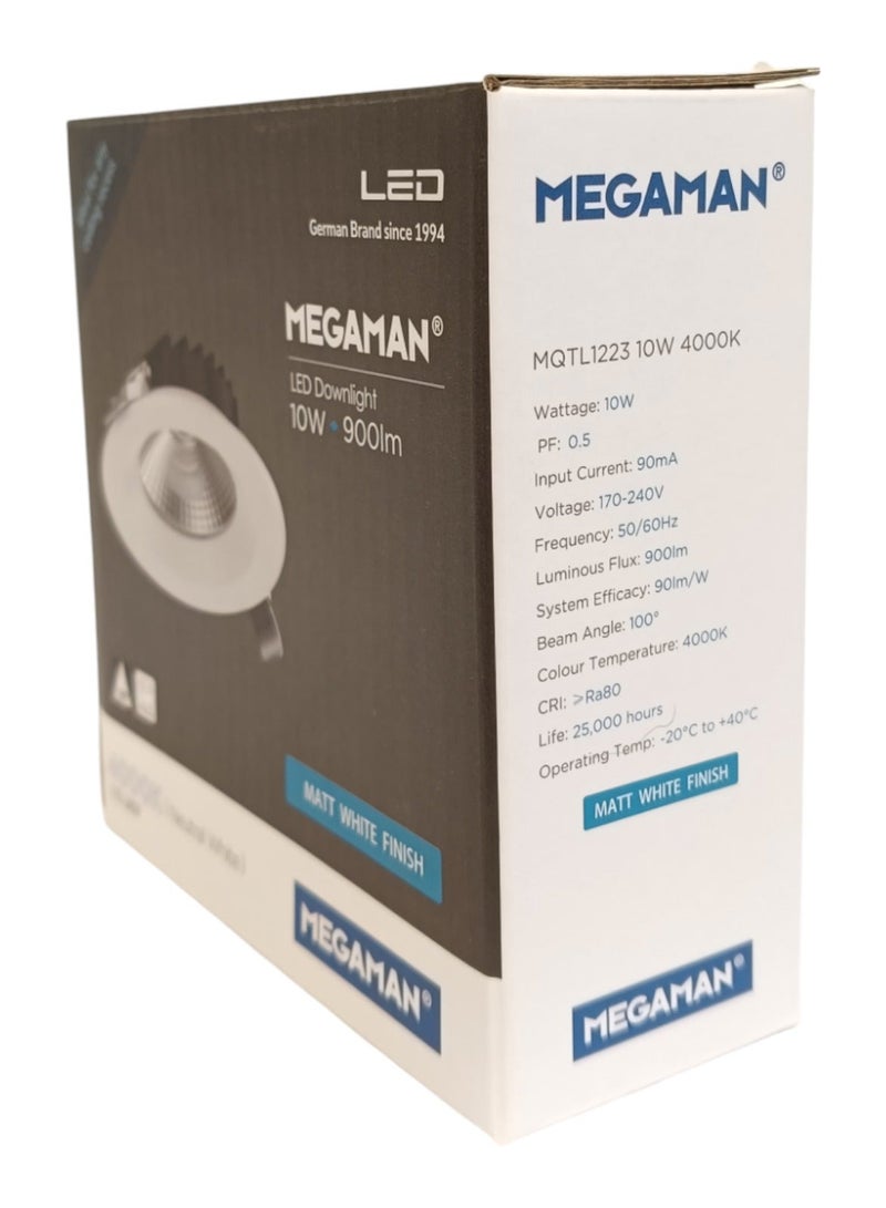 Megaman Recessed 10W LED Downlight - Cool White(4000K) - Image 2