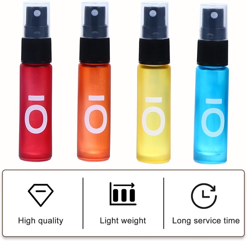 8pcs 10ml Colorful Frosted Glass Roll-on Bottles Refillable Perfume Subpackaging Essential Oil Bottles for Travel and Personal Care Style - Image 2