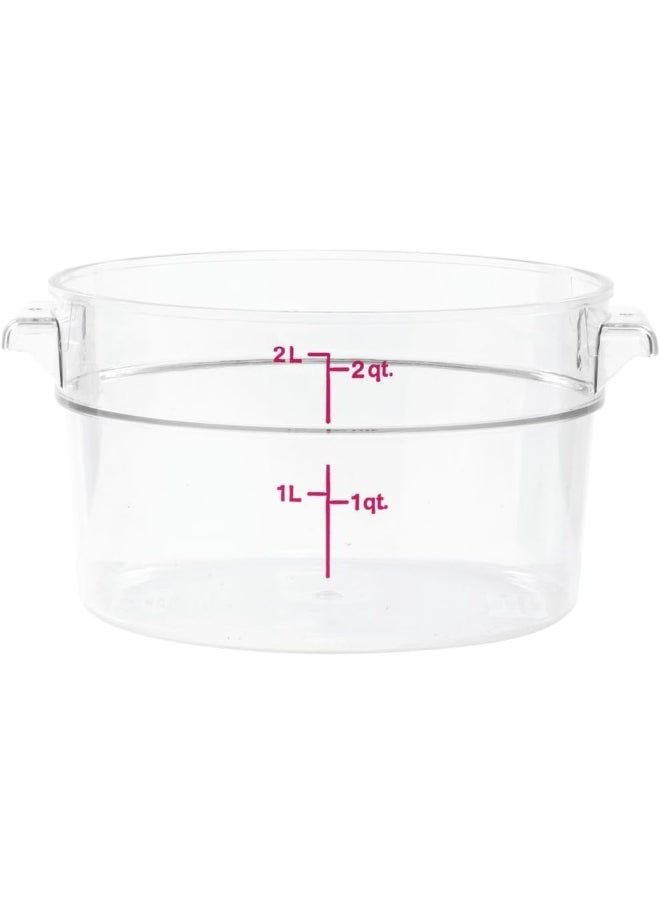 Cambro - Cambro RFSCW2135 Camwear 1.9l Clear Round Food Storage Container with RFSCWC2135 Clear Round Lid - Image 1
