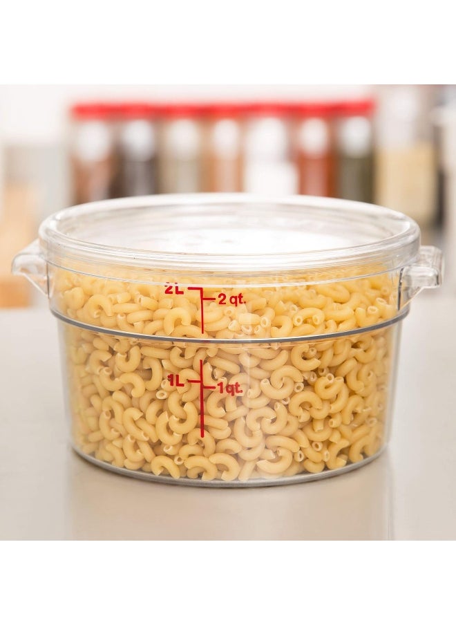 Cambro - Cambro RFSCW2135 Camwear 1.9l Clear Round Food Storage Container with RFSCWC2135 Clear Round Lid - Image 1