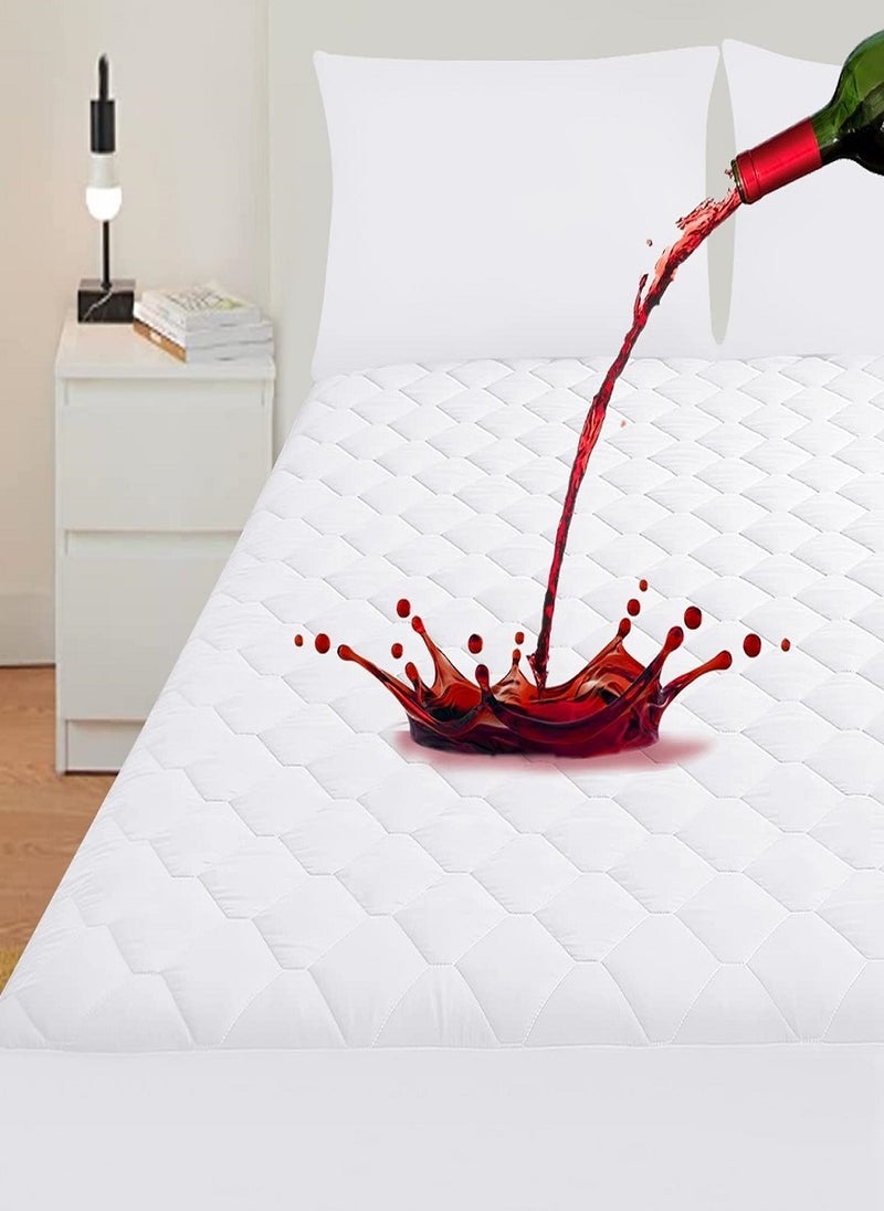 Mattress Protector Cover Extra Deep Quilted Bed Topper Pad 180X200+30cm - Image 1