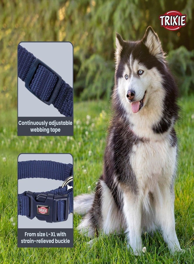Trixie Premium Dog Collar Neck Belt, Stylish Design, Adjustable Webbing Tape, Strain Relief, with Leash Connector (L-XL, Indigo) - Image 3