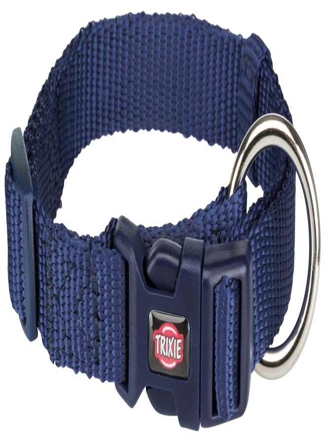 Trixie Premium Dog Collar Neck Belt, Stylish Design, Adjustable Webbing Tape, Strain Relief, with Leash Connector (L-XL, Indigo) - Image 1