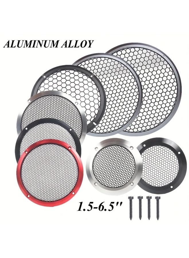 6 5 Inch Black Aluminum Car Tweeter Speaker Grill Cover Full Metal Mesh Audio Enhancement - Image 1