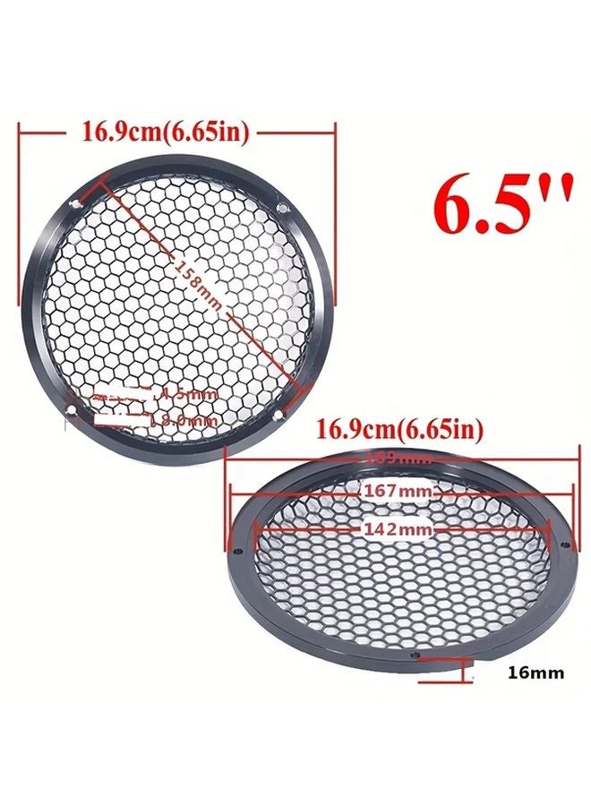 6 5 Inch Black Aluminum Car Tweeter Speaker Grill Cover Full Metal Mesh Audio Enhancement - Image 3