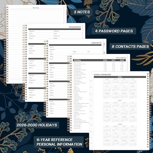 Indeme 2026-2030 Monthly Planner - 5 Year Planner/Calendar 2026-2030, 11" x 9", 2026 Calendar Planner, Jan 2026 - Dec 2030, Tabs, Back Pocket, Holidays, Twin-Wire Binding, Note Pages - Image 4