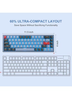 MageGee SKY68 Mechanical Gaming Keyboard, Outemu Brown Switch, Blue LED Backlit  - Image 5