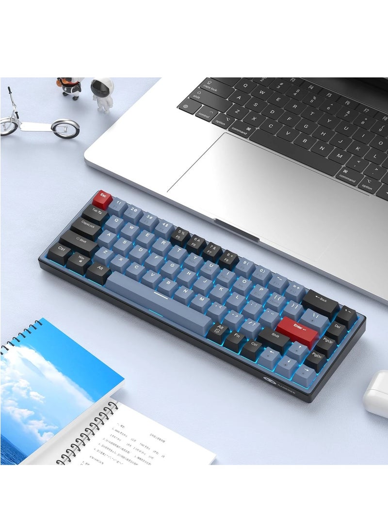 MageGee - SKY68 Mechanical Gaming Keyboard, Outemu Brown Switch, Blue LED Backlit - Image 1