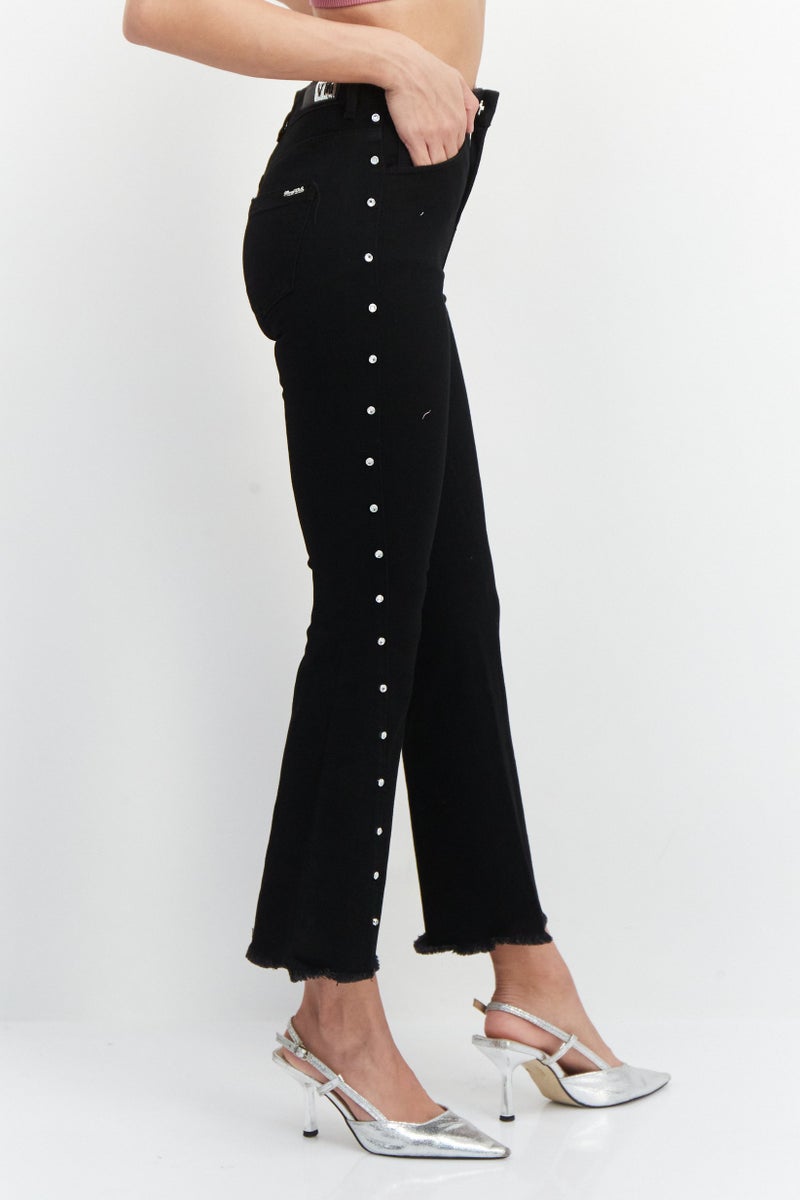 VERO MODA جينز ضيق للنساء بتمدد، غامق، أسود - Image 2