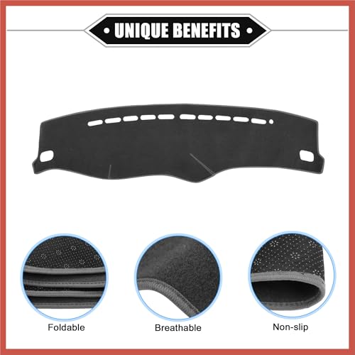 ACROPIX Car Dashboard Cover Compatible for Hyundai Elantra 2001-2006, Protective Polyester Gray Center Console Interior Trim Dash Cover Mat Car Parts - Image 3