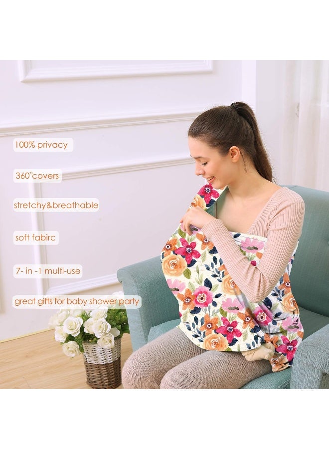 Hicoco Multi-use Carseat Canopy Cover - Breathable Breastfeeding Covers, Car Seat Covers for Babies, Stroller Canopy Cover (Mix Floral) - Image 3