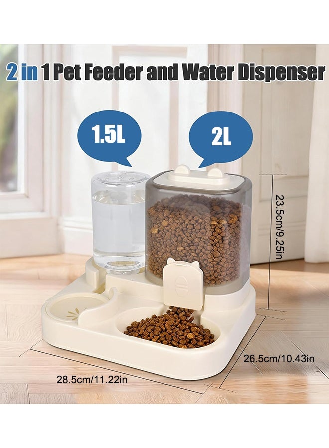 سعيد وحدة تغذية الحيوانات الأليفة وموزع المياه 2 في 1، تصميم الجاذبية التلقائي للقطط والكلاب - خالية من مادة BPA، سعة كبيرة - Image 4