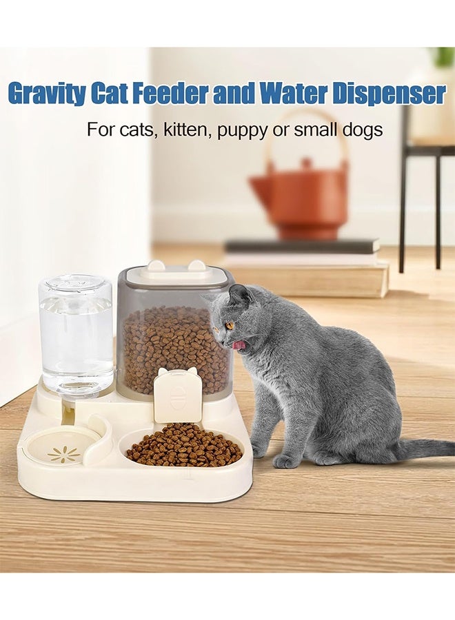 سعيد وحدة تغذية الحيوانات الأليفة وموزع المياه 2 في 1، تصميم الجاذبية التلقائي للقطط والكلاب - خالية من مادة BPA، سعة كبيرة - Image 2
