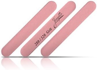 Iridesi Mini Nail Files Pink 3.5 Inches Long by 1/2 Inch Wide Emery Boards 280/320 Grit 12 Fingernail Filers Per Pack
