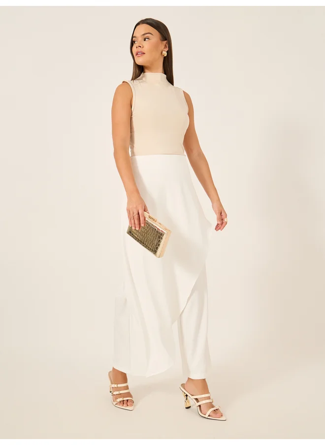 ستايلي Styli Solid Sleeveless High Neck Top