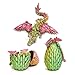 Flavery 3D Printed Flying Dragon in Egg Easter Basket Stuffers Easter Surprise Egg with Flexible Winged Dragon Inside Mystery Fidget Toy Birthday Gift Desk Figure Decor Green Pink Gold - Image 2