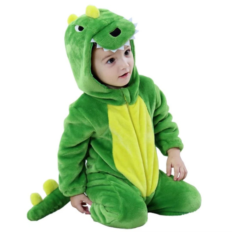 QIAONIUNIU Halloween Baby Green Dinosaur Costumes Toddler Outfit Infants Cosplay Romper 36 Months