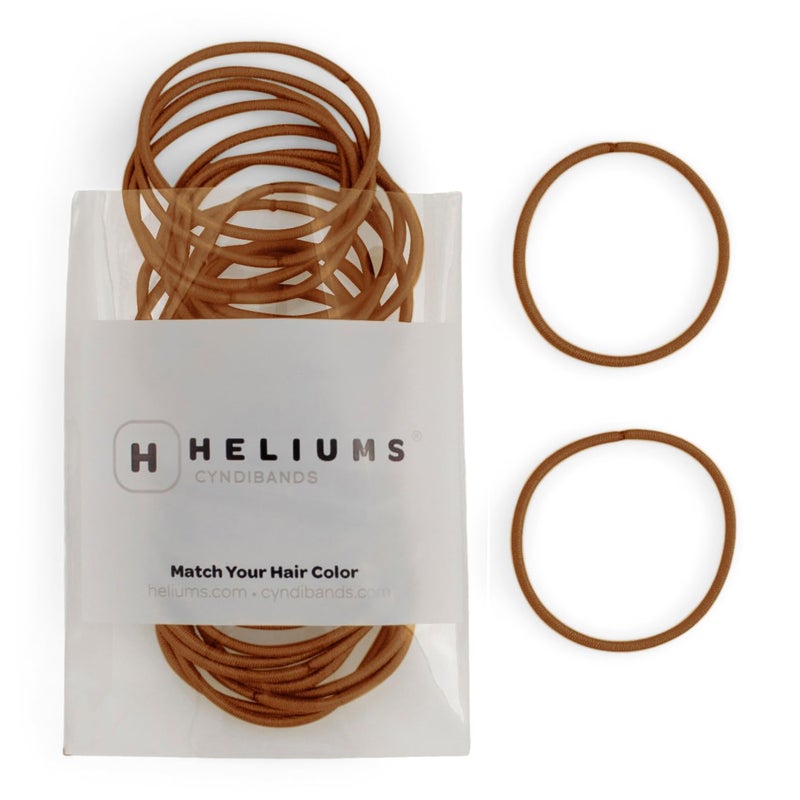 Heliums Thin Hair Elastics  Ginger  2mm Ties for Thin Hair 175 Inch Medium Hold No Damage Ponytail Holders  40 Count