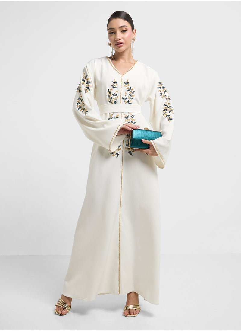 hayas closet Embellished Belted Jalabiya  - Image 4