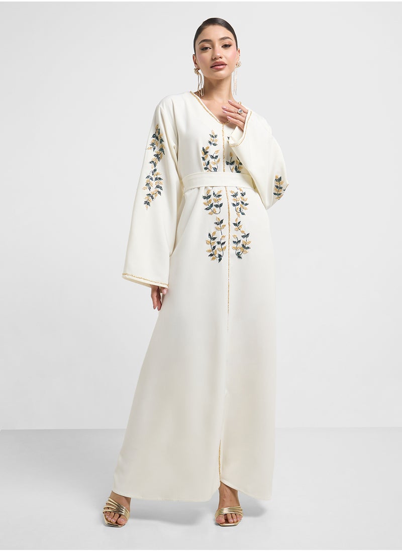 hayas closet Embellished Belted Jalabiya  - Image 1