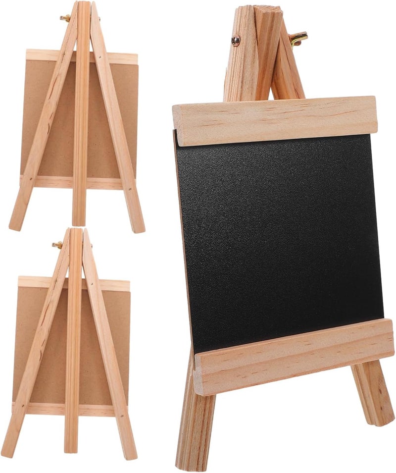Wooden Erasable Menu Board With Stand 23X12CM Portable Chalkboard For Kitchen Restaurant Office - Image 1