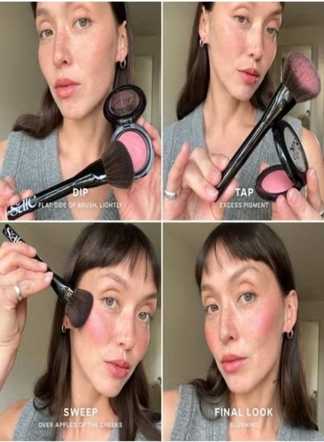 Saie Saie SuperSuede™ Talc-Free Powder Blush 3g – Bella - soft cool baby pink Silky, Blendable, Natural Finish  - Image 4