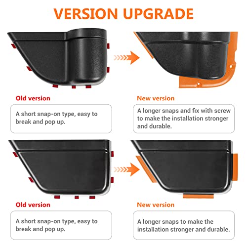SQQP Front & Rear Door Side Insert Storage Box, Door Organizer Pockets for 2011-2018 Jeep Wrangler JK JKU 2/4 Door, 4Pcs Black Interior Storage Expansion Accessories(Upgraded Version) - Image 3