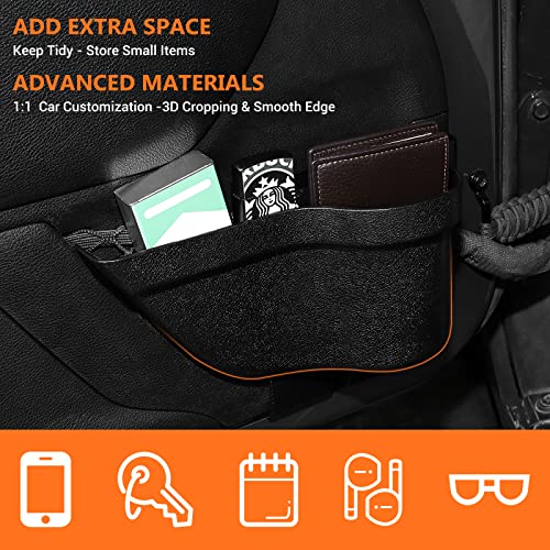 SQQP Front & Rear Door Side Insert Storage Box, Door Organizer Pockets for 2011-2018 Jeep Wrangler JK JKU 2/4 Door, 4Pcs Black Interior Storage Expansion Accessories(Upgraded Version) - Image 4