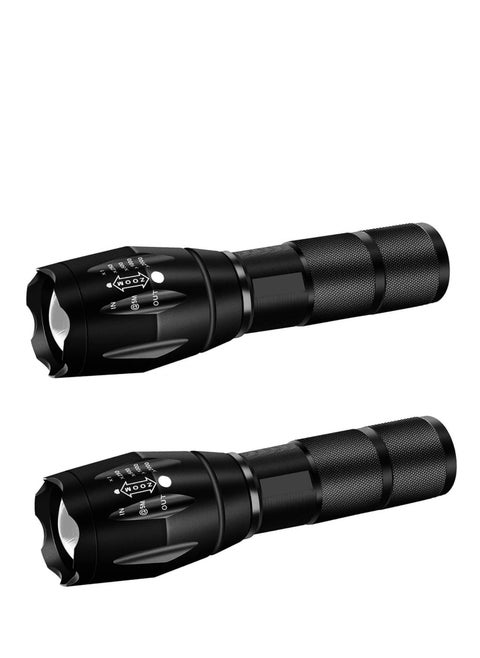 Military grade flashlight, 3000 lumens 5 modes waterproof flashlight 1-pack, retractable focus flashlight