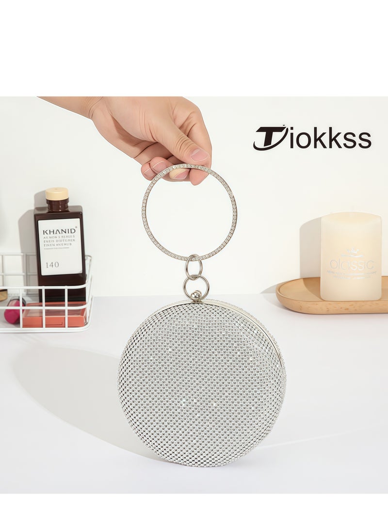 Tiokkss Luxury Rhinestone Evening Bag - Stylish Designer Clutch For Women, Fashionable Lady's Storage Purse With Chain Strap  - Image 1