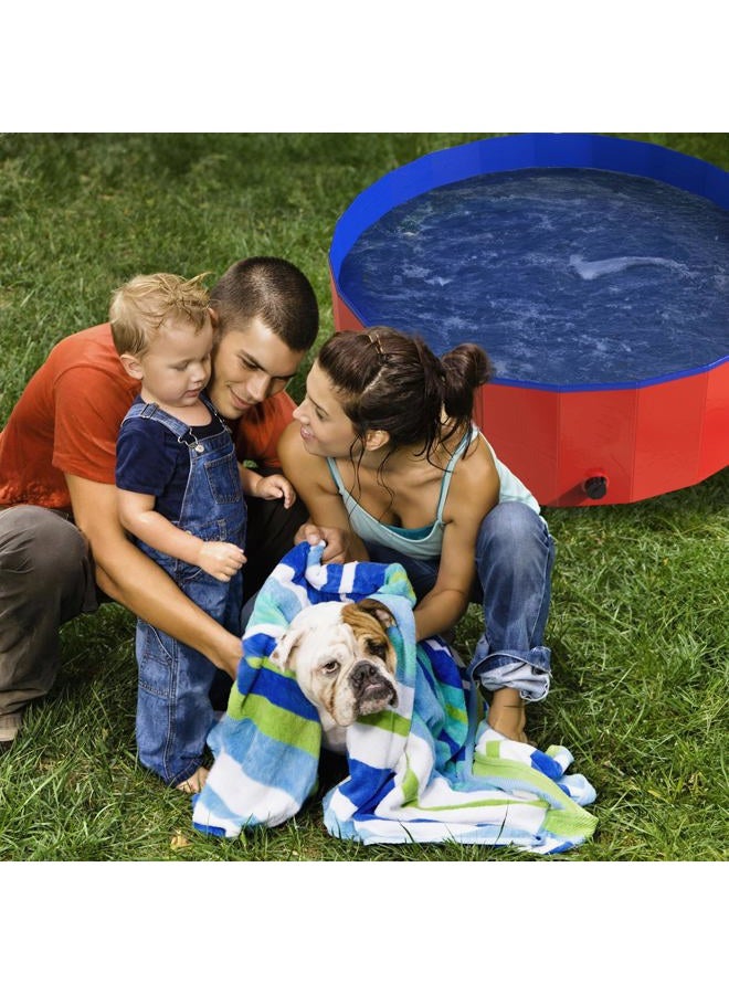 PETMAKER Dog Pool - Portable, Foldable 30.5-Inch Doggie Pool with Drain and Carry Bag - Pet Swimming Pool for Grooming, Bathing, or Play (Red) - Image 5