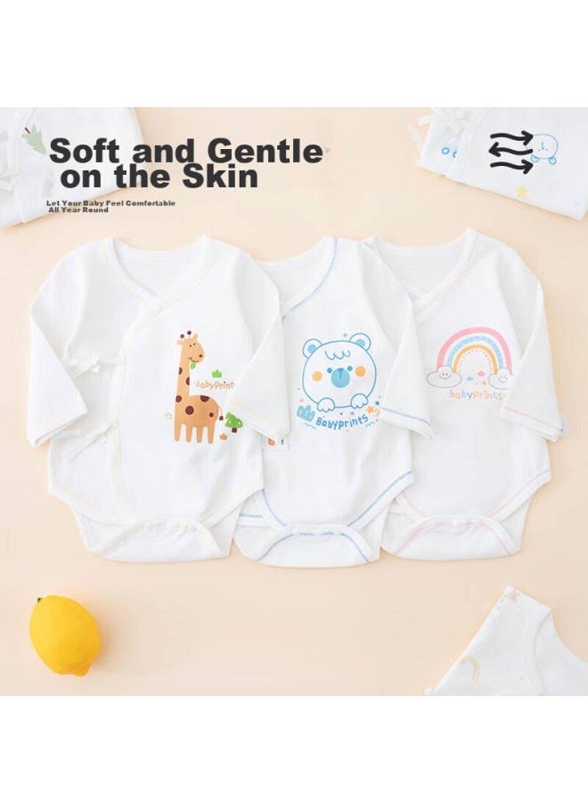 Babyprints Babyprints Newborn Onesie 2-pack, Baby Romper, Long-sleeve Bodysuit, Pure Cotton, All-season Underwear, Blue Bear, Size 59  - Image 3