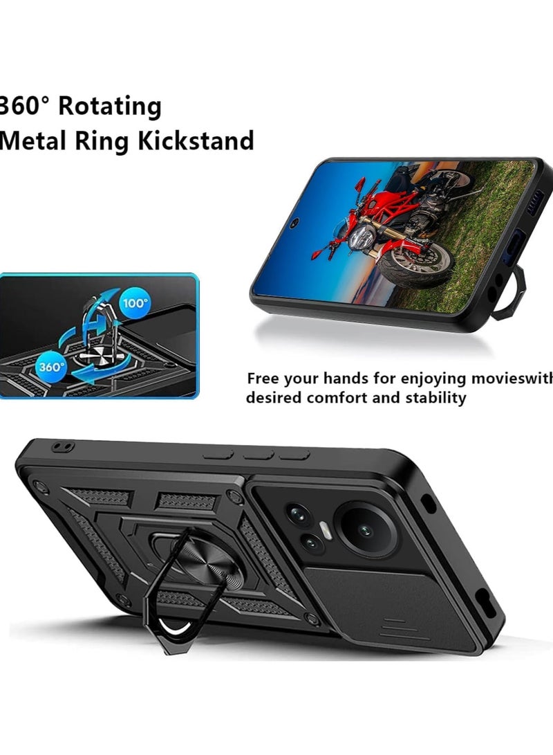 Shield Full Protection Case With Metal Ring &Slide Camera Cover For Oppo Reno 10 cover  - Image 4