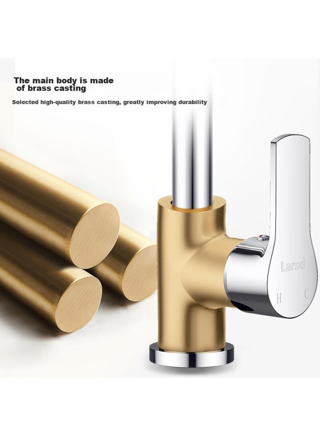 Larsd Basin Faucet, Copper Body, Bathroom Washbasin Faucet, 720° Rotating Basin, Hot And Cold Water Faucet, F051 - Image 2