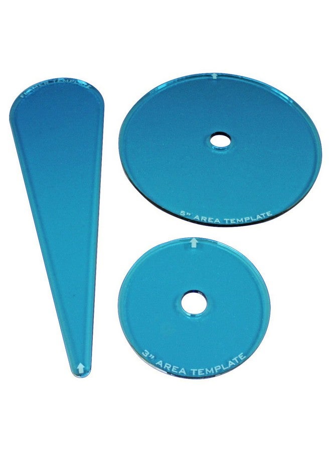 LITKO Template Set | Compatible with Warhammer 40,000, Shadow War: Armageddon | 3-Piece Acrylic Blast & Flamer Template Kit (Fluorescent Blue) - Image 1