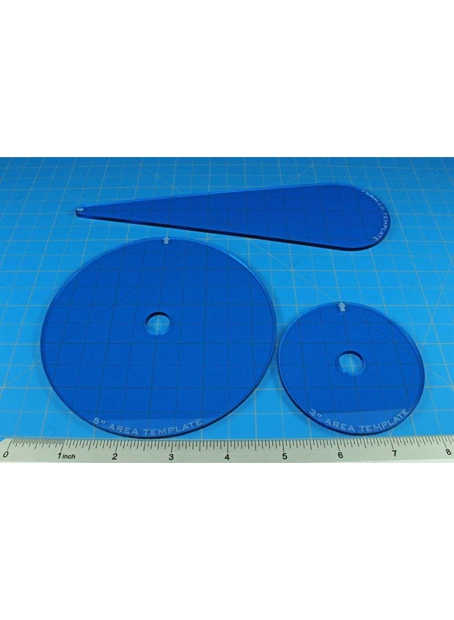 LITKO Template Set | Compatible with Warhammer 40,000, Shadow War: Armageddon | 3-Piece Acrylic Blast & Flamer Template Kit (Fluorescent Blue) - Image 2