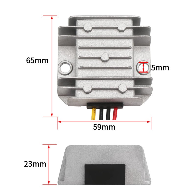 DROK محول جهد DROK 090607 DC-DC خافض الجهد، منظم طاقة DROK 12V/24V/36V إلى 5V 3A مع وحدة تحويل USB - Image 4